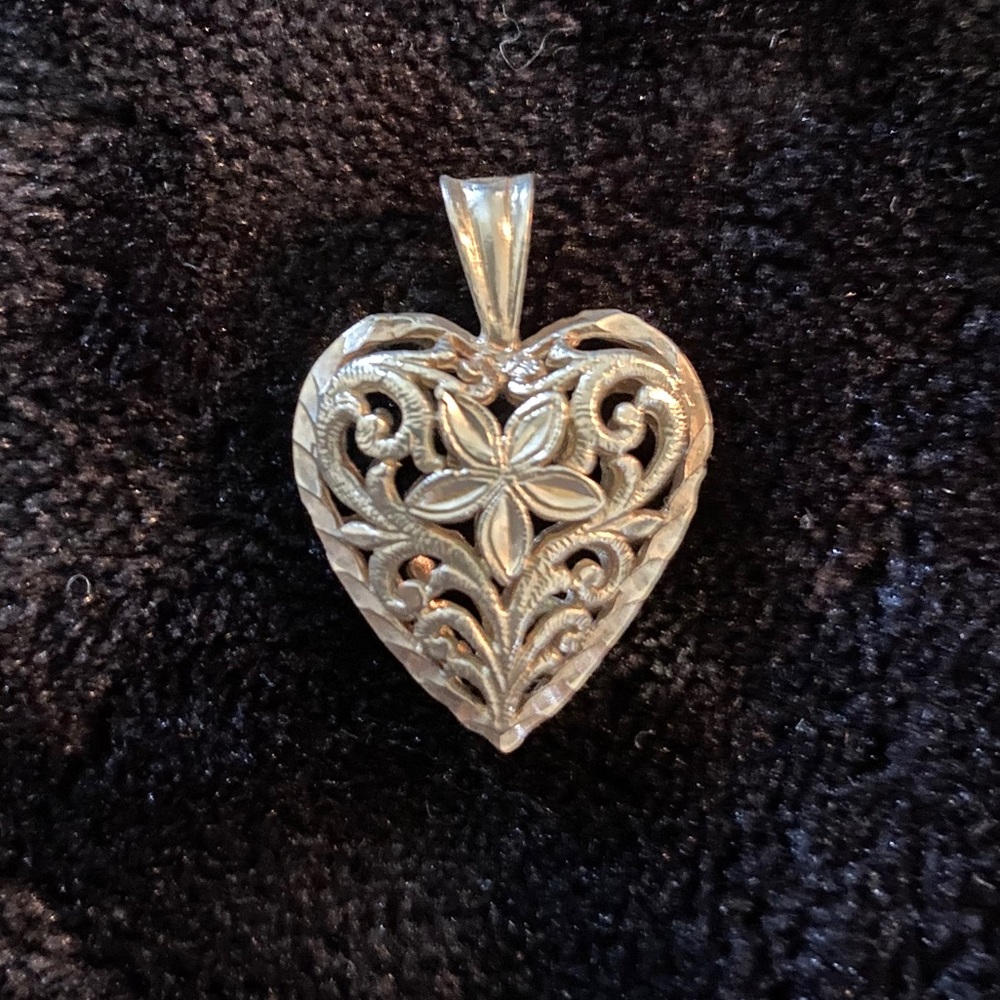 Sterling Silver 3D Heart Charm